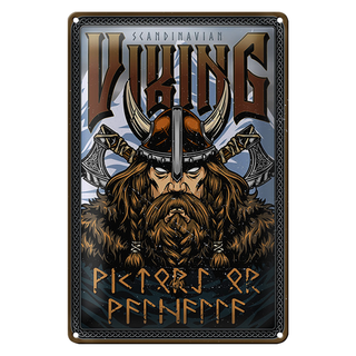 Blechschild Wikinger 20x30cm Scandinavian Vikings Deco