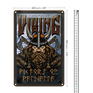 Blechschild Wikinger 20x30cm Scandinavian Vikings Deco
