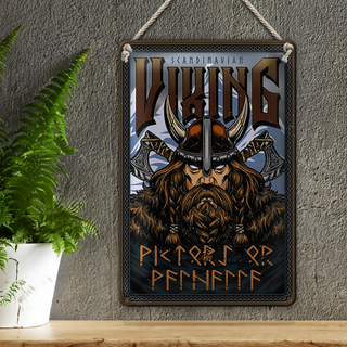 Blechschild Wikinger 20x30cm Scandinavian Vikings Deco