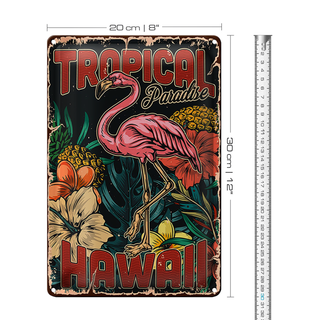 Blechschild Retro 20x30cm Hawaii Tropical Paradise