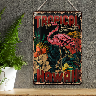 Blechschild Retro 20x30cm Hawaii Tropical Paradise