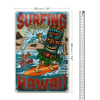 Blechschild Surfing 20x30cm Paradise Hawaii Sommer Sport
