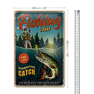 Blechschild Angeln 20x30cm Fishing Tours