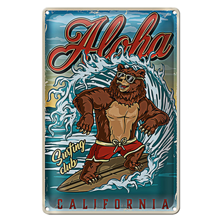 Blechschild Surfing 20x30cm Aloha California Sommer Sport