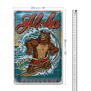 Blechschild Surfing 20x30cm Aloha California Sommer Sport