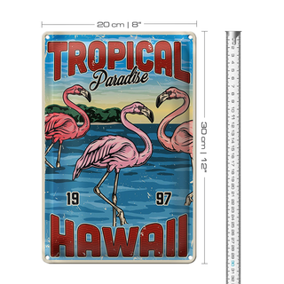 Blechschild Retro 20x30cm Tropical Paradise Hawaii