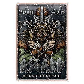 Blechschild Wikinger 20x30cm Asgard nordic Heritage