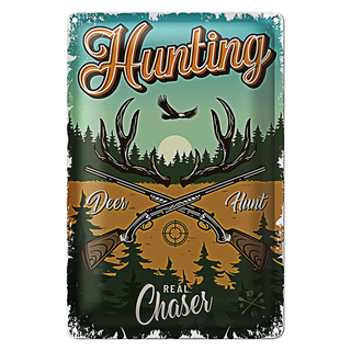 Blechschild Jagd 20x30cm Hunting deer hunt Abenteuer
