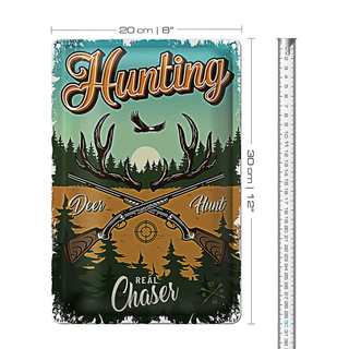 Blechschild Jagd 20x30cm Hunting deer hunt Abenteuer
