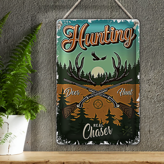 Blechschild Jagd 20x30cm Hunting deer hunt Abenteuer