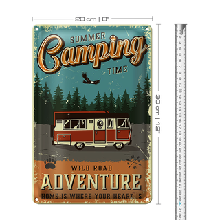 Blechschild Retro 20x30cm Summer Camping Adventure