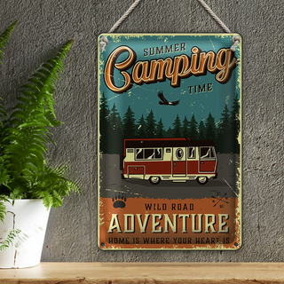 Blechschild Retro 20x30cm Summer Camping Adventure