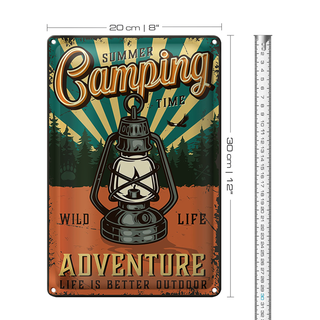 Blechschild Retro 20x30cm Summer Camping Time Adventure