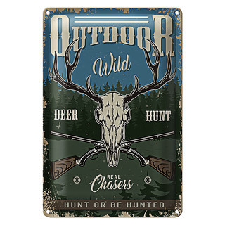 Blechschild Jagd 20x30cm Outdoor wild deer hunt