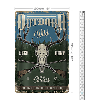 Blechschild Jagd 20x30cm Outdoor wild deer hunt