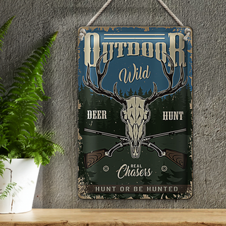 Blechschild Jagd 20x30cm Outdoor wild deer hunt