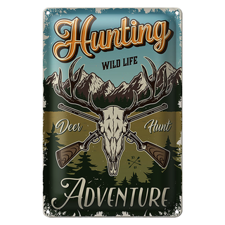Blechschild Jagd 20x30cm Hunting wild life adventure