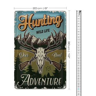 Blechschild Jagd 20x30cm Hunting wild life adventure