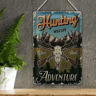 Blechschild Jagd 20x30cm Hunting wild life adventure