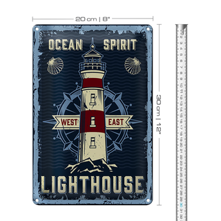 Blechschild Seefahrt 20x30cm Ocean spirit lighthouse