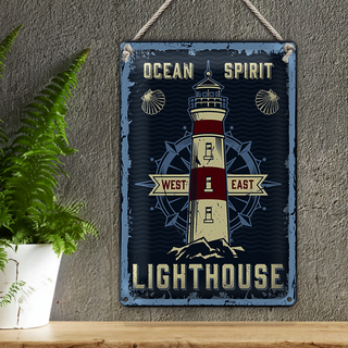 Blechschild Seefahrt 20x30cm Ocean spirit lighthouse