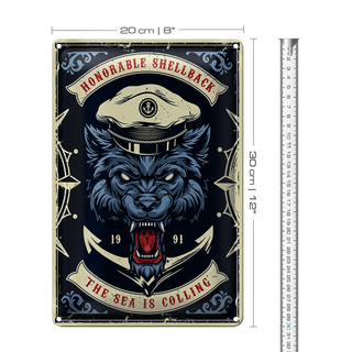 Blechschild Seefahrt 20x30cm honorable shellback sea