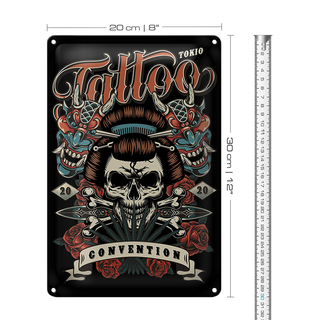Blechschild Tattoo 20x30cm Tokio convention