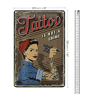 Blechschild Retro 20x30cm Tatoo is not a crime Pinup