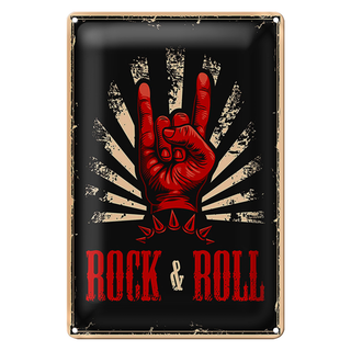 Blechschild Retro 20x30cm Rock & Roll Musik