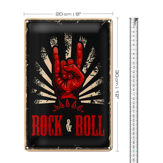 Blechschild Retro 20x30cm Rock & Roll Musik