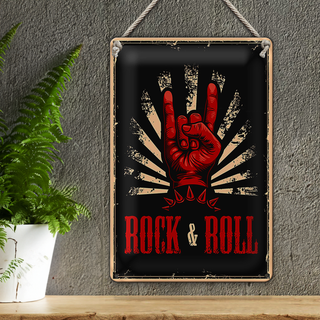 Blechschild Retro 20x30cm Rock & Roll Musik