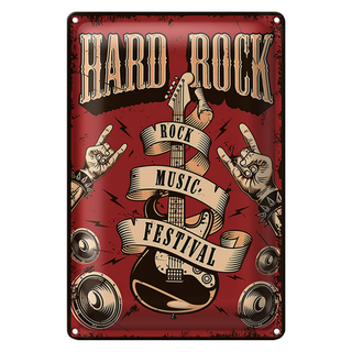 Blechschild Retro 20x30cm hard Rock Music festival