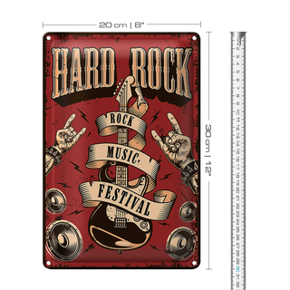 Blechschild Retro 20x30cm hard Rock Music festival