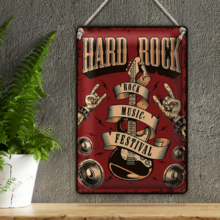 Blechschild Retro 20x30cm hard Rock Music festival