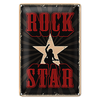 Blechschild Retro 20x30cm Rock Star Musik