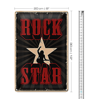 Blechschild Retro 20x30cm Rock Star Musik
