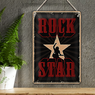 Blechschild Retro 20x30cm Rock Star Musik