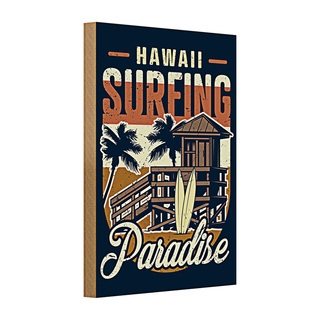 Holzschild Hawaii 20x30cm Surfing Paradise