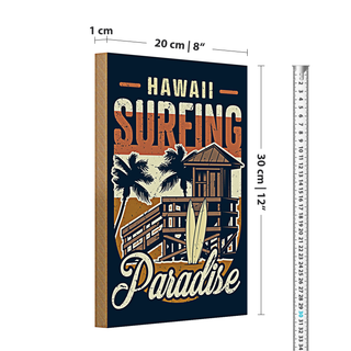 Holzschild Hawaii 20x30cm Surfing Paradise