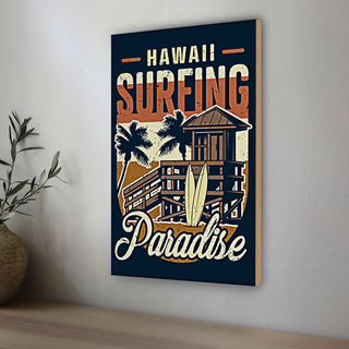 Holzschild Hawaii 20x30cm Surfing Paradise