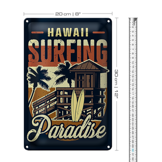 Blechschild Hawaii 20x30cm Surfing Paradise
