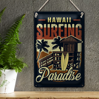 Blechschild Hawaii 20x30cm Surfing Paradise