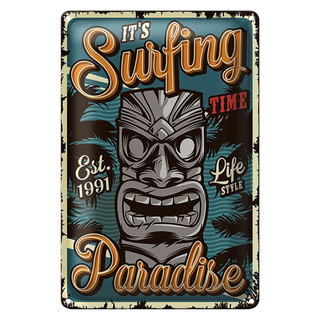 Blechschild Hawaii 20x30cm ist Surfing time Paradise