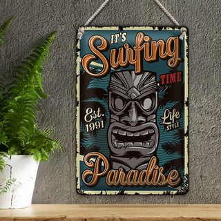 Blechschild Hawaii 20x30cm ist Surfing time Paradise