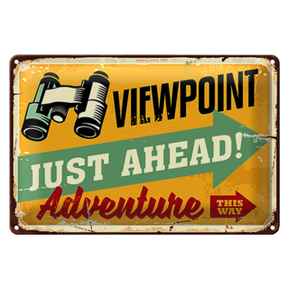 Blechschild Retro 30x20cm Viewpoint Adventure this way
