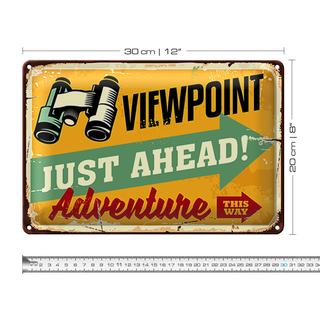 Blechschild Retro 30x20cm Viewpoint Adventure this way