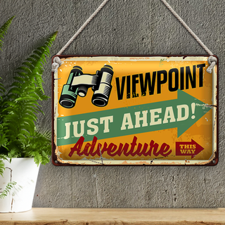 Blechschild Retro 30x20cm Viewpoint Adventure this way