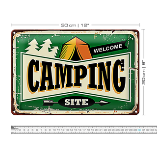 Blechschild Retro 30x20cm Camping welcome