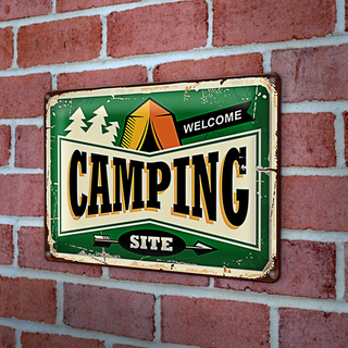 Blechschild Retro 30x20cm Camping welcome