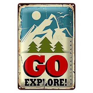 Blechschild Retro 20x30cm National Park go explore